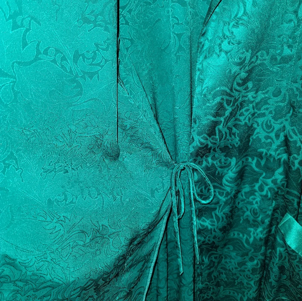 Vintage rare Victoria secret floral robe emerald green - Picture 9 of 9